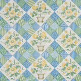 Schumacher Caldwell Patchwork Chintz Yellow And Cornflower Fabric