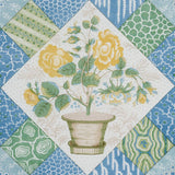 Schumacher Caldwell Patchwork Chintz Yellow And Cornflower Fabric