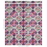 Schumacher Caldwell Patchwork Chintz Fuchsia And Plum Fabric