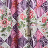 Schumacher Caldwell Patchwork Chintz Fuchsia And Plum Fabric