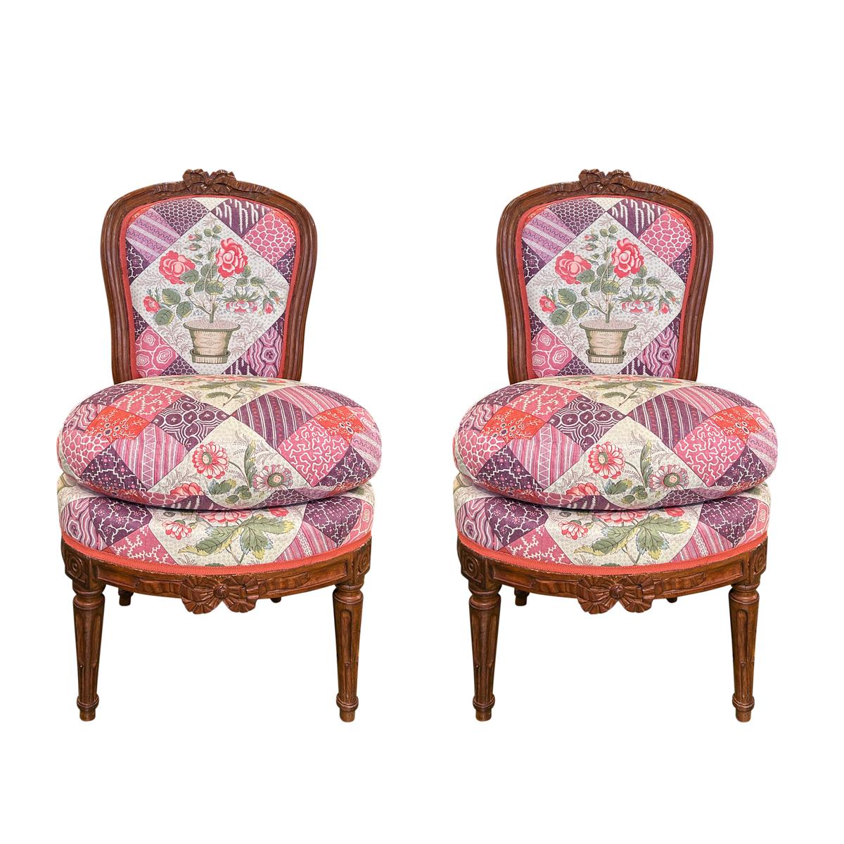 Schumacher Caldwell Patchwork Chintz Fuchsia And Plum Fabric ...