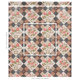Schumacher Caldwell Patchwork Chintz Rose And Chocolate Fabric