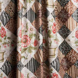 Schumacher Caldwell Patchwork Chintz Rose And Chocolate Fabric