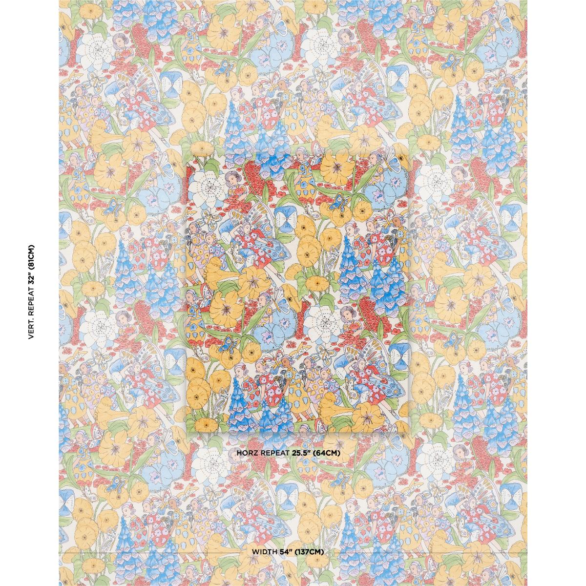 Schumacher Fairie Garden Yellow And Ivory Fabric