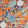 Schumacher Fairie Garden Orange And Navy Fabric