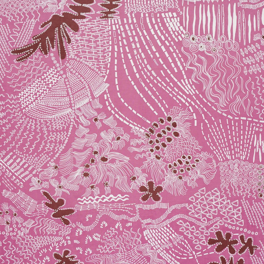 Schumacher Haven Pink And Maroon Fabric