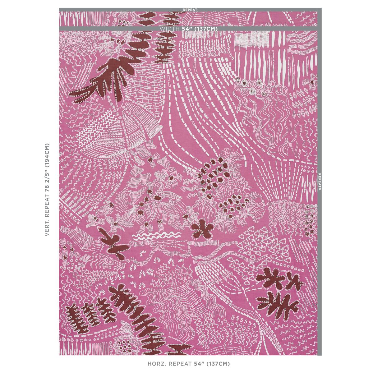 Schumacher Haven Pink And Maroon Fabric