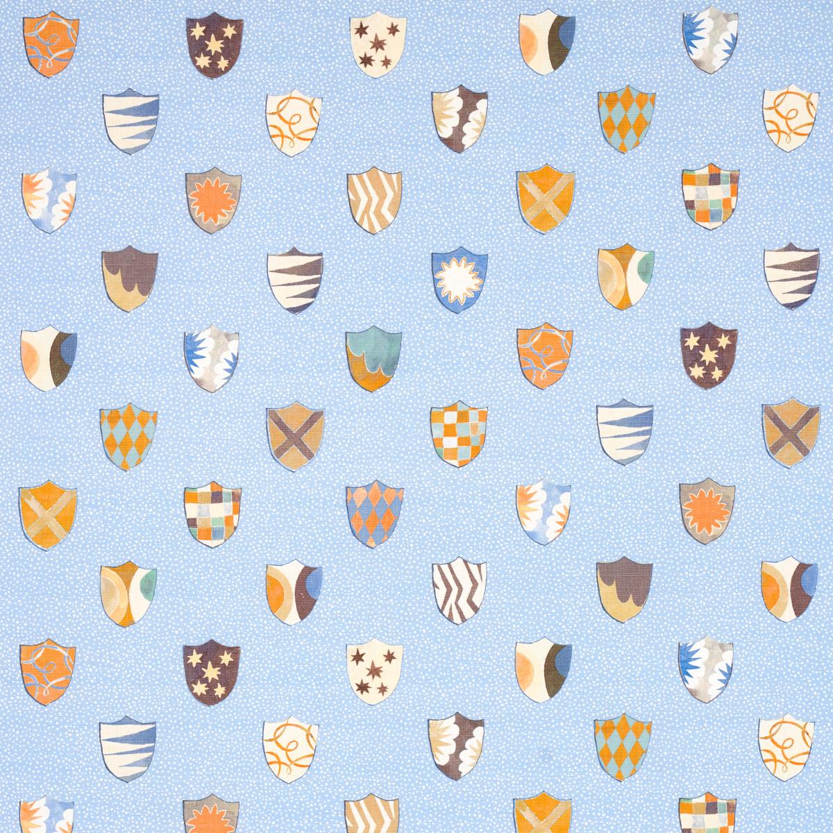 Schumacher Heraldic Oxford Blue Fabric