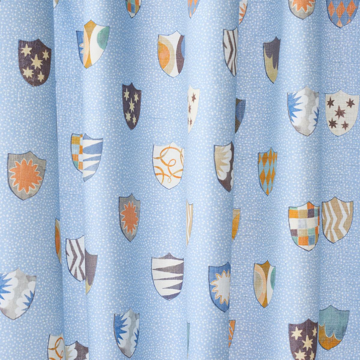 Schumacher Heraldic Oxford Blue Fabric