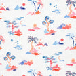 Schumacher Valletta Sky And Pink Fabric