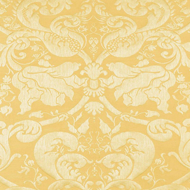 Schumacher Gavotte Brocatelle Damask Gold Fabric