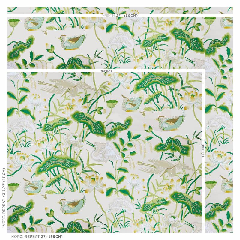 Schumacher Lotus Garden Leaf Wallpaper