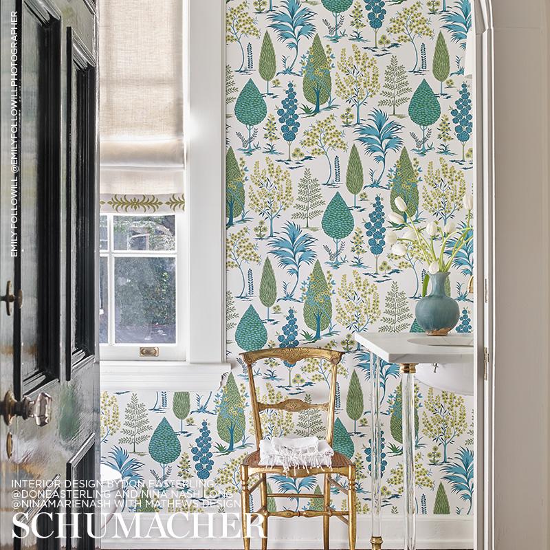 Schumacher Pandora Peacock Wallpaper – DecoratorsBest