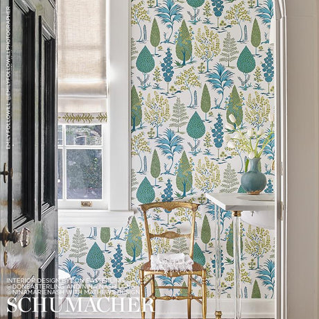 Schumacher Pandora Peacock Wallpaper
