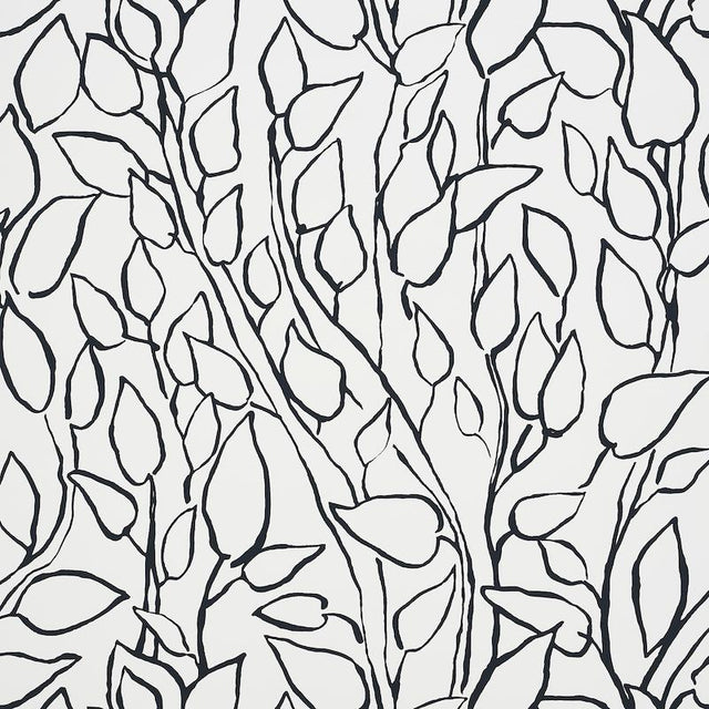 Schumacher Solandra Vine Black Wallpaper