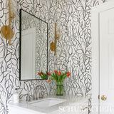 Schumacher Solandra Vine Black Wallpaper