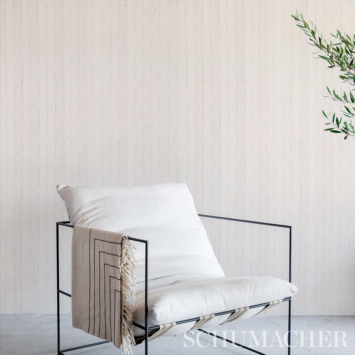Schumacher Braided Buri Ivory Wallpaper