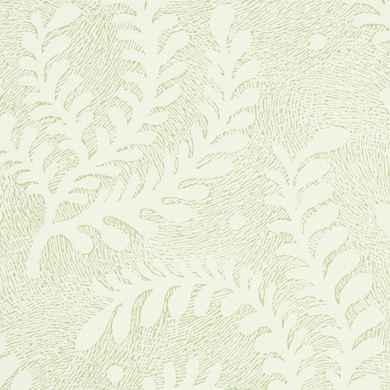 Schumacher Etched Fern Leaf Wallpaper