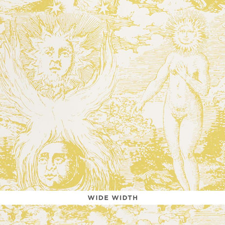Schumacher Modern Toile Yellow Wallpaper