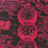 Schumacher Modern Toile Pink & Black Wallpaper