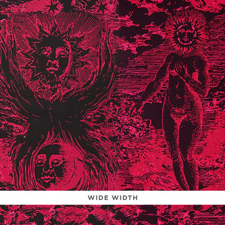 Schumacher Modern Toile Pink & Black Wallpaper