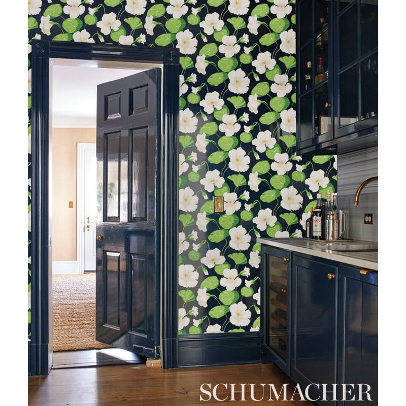 Schumacher Nasturtium Stone Wallpaper