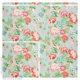 Schumacher Bermuda Blossoms Aqua Wallpaper