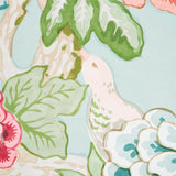 Schumacher Bermuda Blossoms Aqua Wallpaper