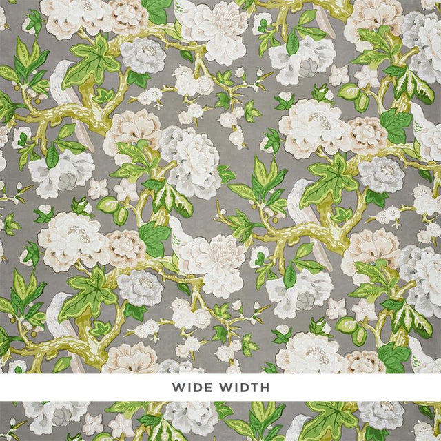 Schumacher Bermuda Blossoms Slate Wallpaper