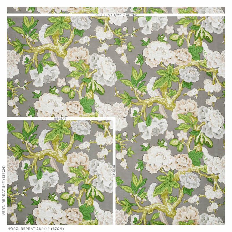 Schumacher Bermuda Blossoms Slate Wallpaper