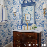 Schumacher Magical Ming Dragon Porcelain Wallpaper
