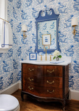 Schumacher Magical Ming Dragon Porcelain Wallpaper