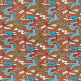 Schumacher Magical Ming Dragon Brown Wallpaper