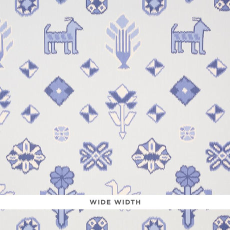 Schumacher Chuska Warp Print Blue Wallpaper