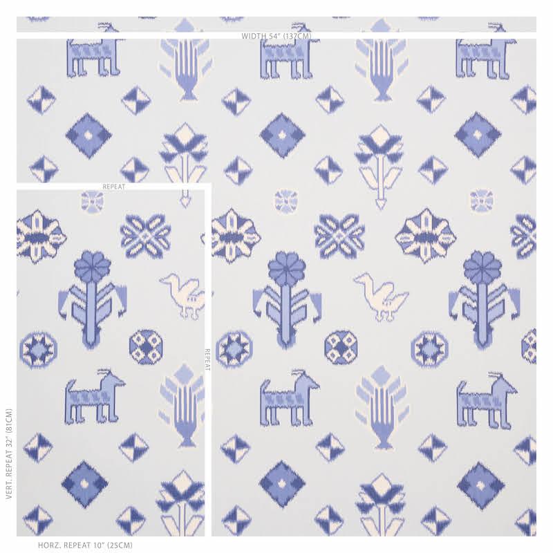 Schumacher Chuska Warp Print Blue Wallpaper
