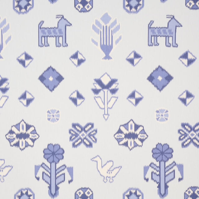Schumacher Chuska Warp Print Blue Wallpaper