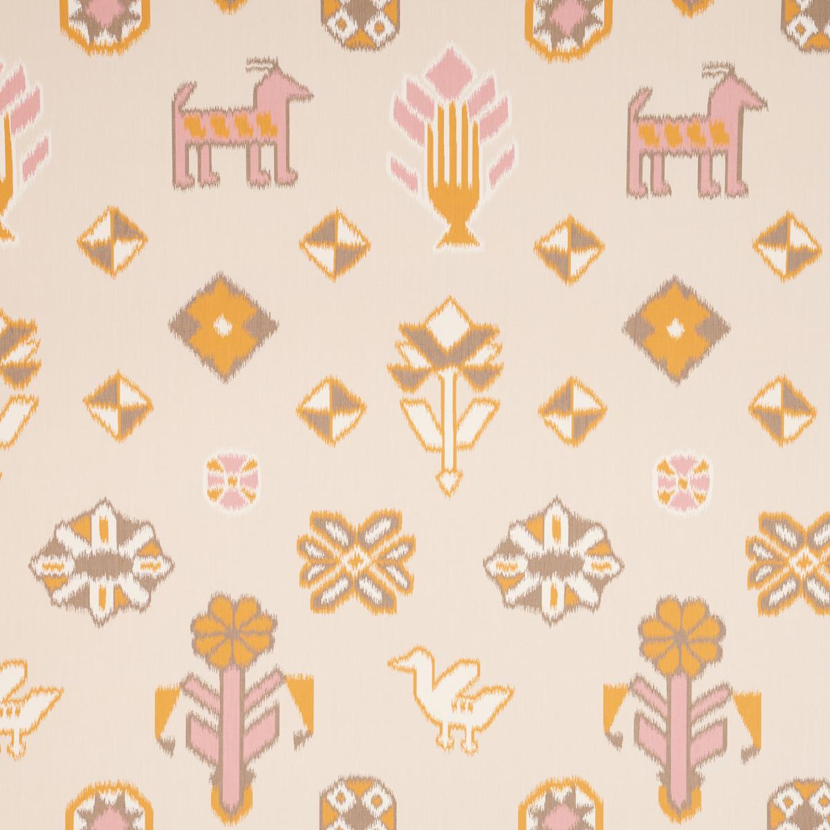 Schumacher Chuska Warp Print Pink & Orange Wallpaper