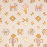 Schumacher Chuska Warp Print Pink & Orange Wallpaper