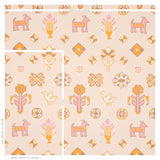 Schumacher Chuska Warp Print Pink & Orange Wallpaper