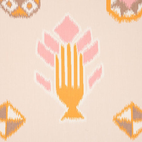 Schumacher Chuska Warp Print Pink & Orange Wallpaper