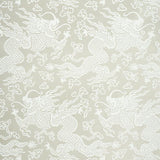 Schumacher Ruan Dragon Damask Warm Silver Wallpaper