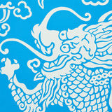 Schumacher Ruan Dragon Damask Blue Wallpaper