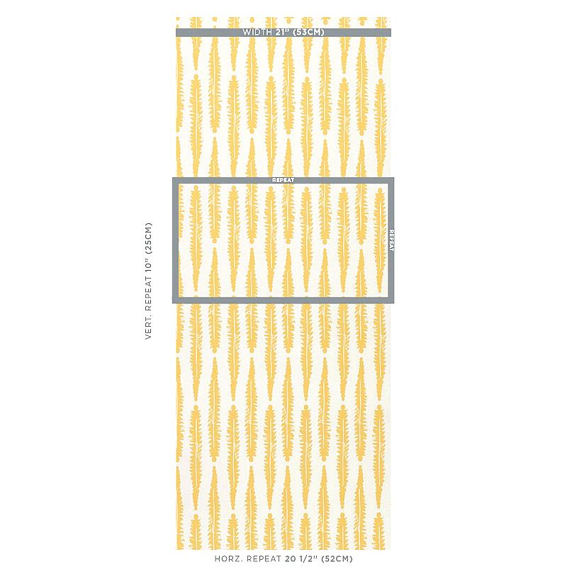 Schumacher Fern Mustard Wallpaper