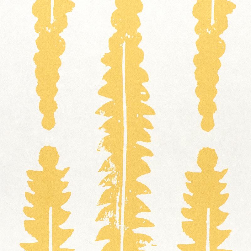 Schumacher Fern Mustard Wallpaper