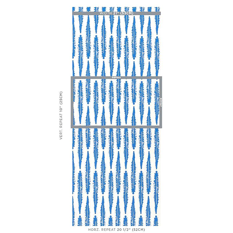 Schumacher Fern Blue Wallpaper