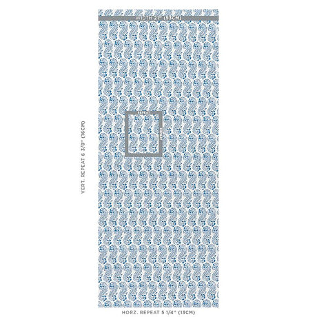 Schumacher Lani Blue Wallpaper