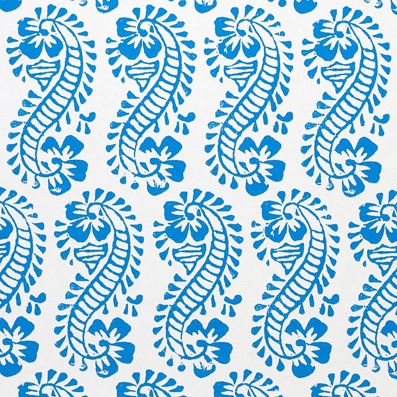 Schumacher Lani Blue Wallpaper