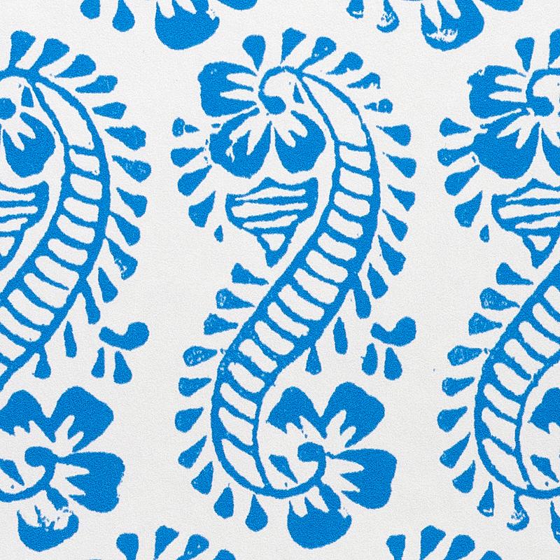 Schumacher Lani Blue Wallpaper