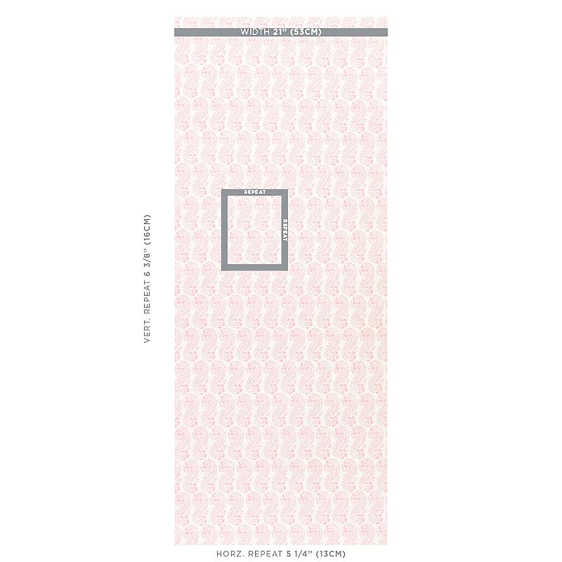 Schumacher Lani Pink Wallpaper