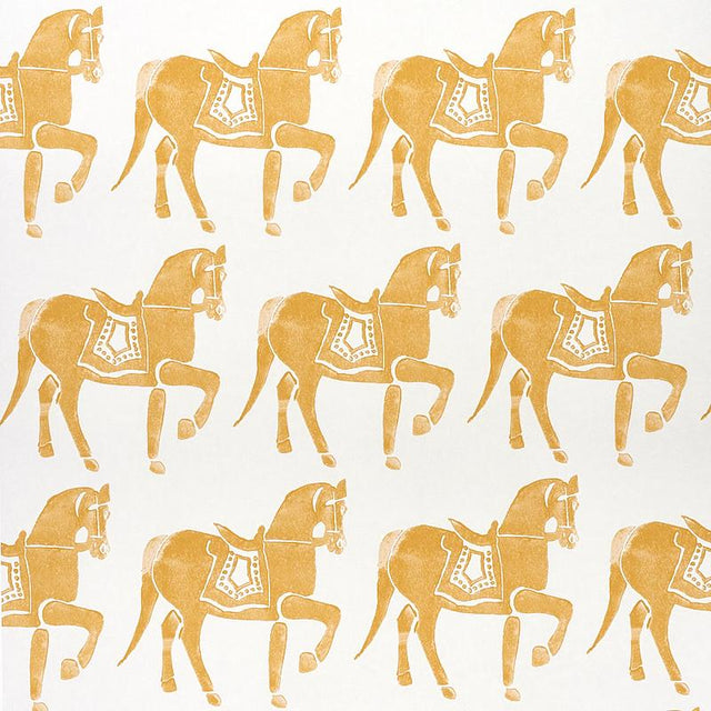 Schumacher Marwari Horse Mustard Wallpaper